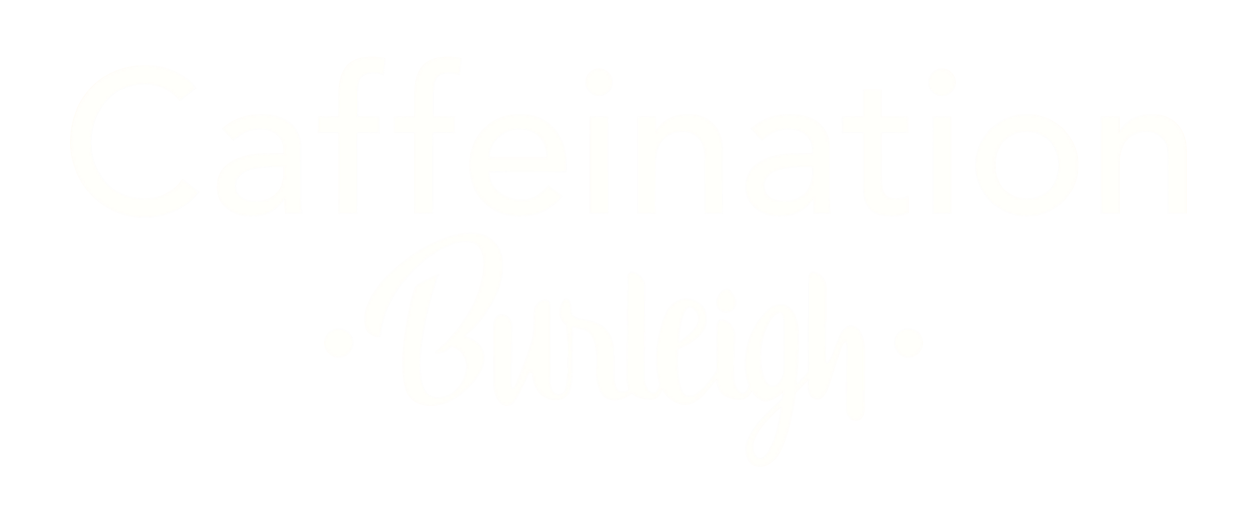 caffeination burleigh white logo